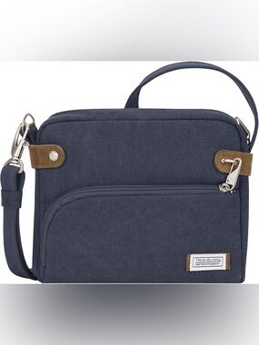 Travelon Anti-Theft Heritage Crossbody Bag Denim Blue.